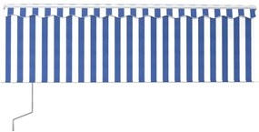 Toldo retrátil automático com estore 4,5x3 m azul e branco