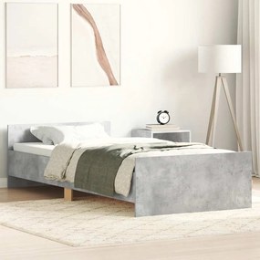 Estrutura de cama 90x200 cm derivados de madeira cinza sonoma