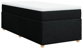 Cama com molas/colchão 100x200 cm tecido preto