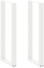 vidaXL Pés de mesa de bar em forma de U, 2 peças, branco, 40x (110-111) cm, aço
