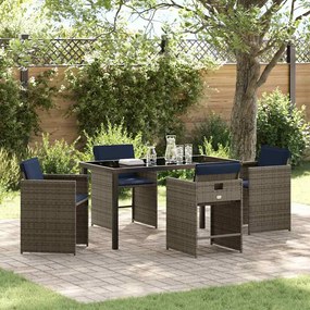 Conjunto de jantar pro jardim com 5 peças da , com almofadas em rattan
