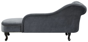 Chaise-longue à esquerda em veludo cinzento NIMES Beliani