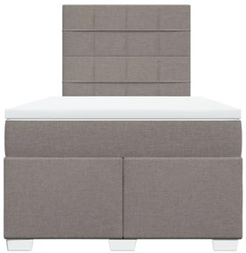 Cama boxspring c/ colchão 120x190cm tecido castanho-acinzentado