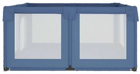 Parque para bebés com 2 portas tecido Oxford azul-claro