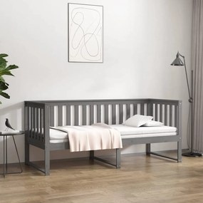 vidaXL Sofá-cama 80x200 cm madeira de pinho maciça cinzento