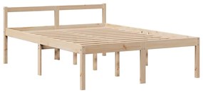 Cama com estante sem colchão 140x190 cm pinho maciço