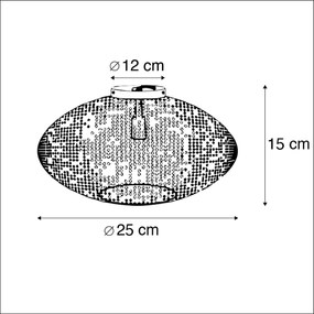 LED Candeeiro de teto inteligente preto com ouro 25 cm incl. Wifi A60 - Radiance Oriental