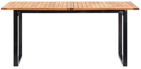 7 pcs conj. jantar p/ exterior vime PE madeira acácia cinzento