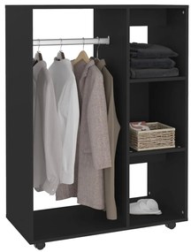Roupeiro 80x40x110 cm derivados de madeira preto