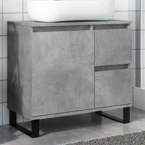 Armário lavatório WC 65x33x60cm deriv. madeira cinzento cimento