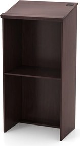 Suporte para pódio 58 x 40 x 116,5 cm com prateleira e orifícios para cabos Castanho