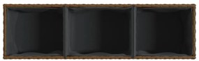 Canteiro jardim com 3 vasos 105x30x32 cm vime PE castanho
