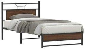 vidaXL Estrutura cama s/ colchão derivados madeira carvalho castanho