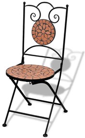 Cadeiras de bistrô dobráveis 2 pcs cerâmica terracota