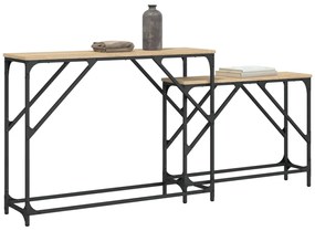 Mesas consola de encastrar 2 pcs deriv. madeira carvalho sonoma