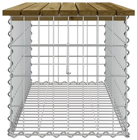 Banco de jardim c/ design gabião 103x44x42 cm pinho impregnado