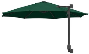 Guarda-sol de Jardim de Parede Verde 250 cm