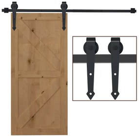 HOMCOM 200cm/6.6T Ferragens para Porta Corredeira Tipo Flecha Kit de A