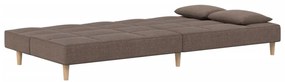 Sofá-cama 2 lugares c/ duas almofadas tecido cinza-acastanhado