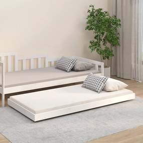 vidaXL Cama sem colchão 75x190 cm madeira de pinho maciça branco