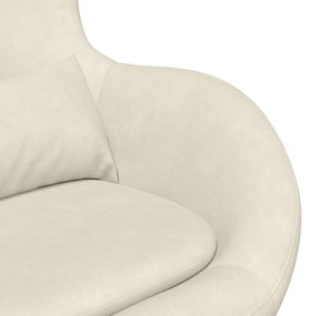 Cadeira de Ovo vidaXL Veludo Creme