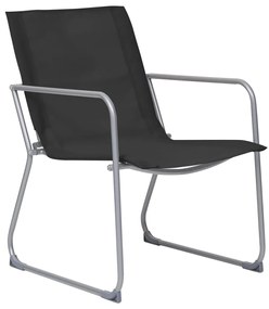 4 pcs conjunto lounge para jardim tecido e aço preto