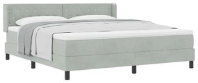 Camaspring vidaXL com colchão Cinza claro 180x200 cm Veludo