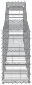 Cestos gabião arqueados 8 pcs 400x30x60/80 cm ferro galvanizado