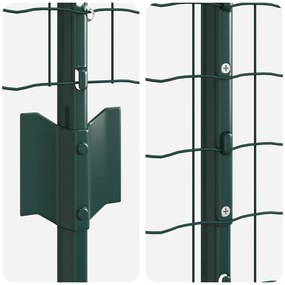 Cerca Euro com 11 Postes U Verde 1x25 m Aço