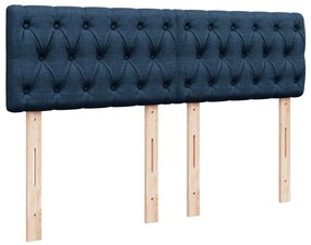 Cama com molas/colchão 160x200 cm tecido azul