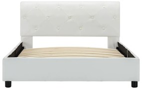 Estrutura de cama 100x200 cm couro artificial branco