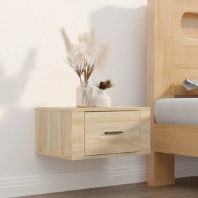 vidaXL Mesa de cabeceira de parede 50x36x25 cm carvalho sonoma
