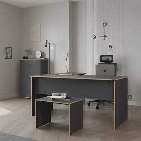 Secretária de Canto "Executive" - 160 x 75 x 144 cm - Antracite e Carv