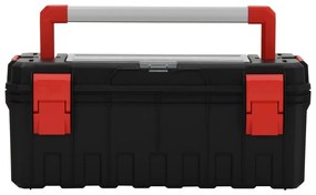 Caixa de ferramentas 65x28x31,5 cm preto e vermelho