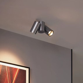 Foco embutido de design, metal cinzento escuro, GU10, 50mm, 2 luzes, inclinável - Michael