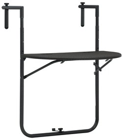 47895 vidaXL Mesa varanda pendurar 60x64x83,5cm plástico aspe. vime castanho