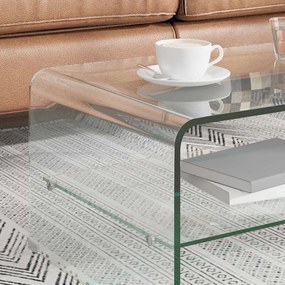 vidaXL Mesa de centro 98x45x31 cm vidro temperado transparente