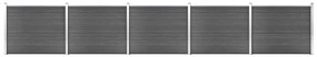 Conjunto painel de cerca 872x146 cm WPC preto