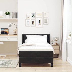 Cama Box com Colchão vidaXL Preta 100x200 cm Veludo