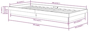 Estrutura de cama 90x200 cm madeira maciça
