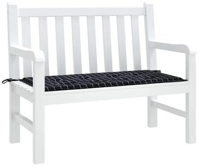 Almofadão p/ banco jardim 120x50x4cm tecido oxford xadrez preto