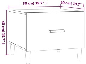 Mesa de centro 50x50x40cm derivados de madeira branco brilhante