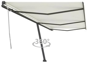 vidaXL Toldo retrátil manual independente 600x300 cm cor creme