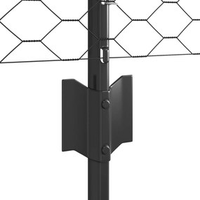 Postes de Cerca vidaXL 11 pcs U-Channel Cinza 60 cm Aço
