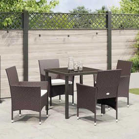 Conjunto de Jantar para Jardim com 5 Peças em Rattan Sintético Marrom
