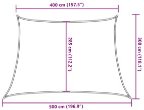 Para-sol estilo vela 160 g/m² 4/5x3 m PEAD bege