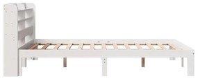 Estrutura de cama com cabeceira 160x200 cm pinho maciço branco