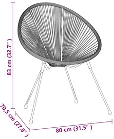 3 pcs conjunto de jantar para jardim vime de PVC preto