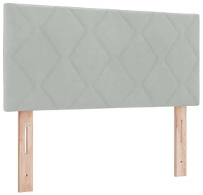 Cama Box com Colchão vidaXL Cinza Claro Solteiro Veludo