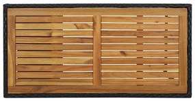 5 pcs conjunto de bar p/ jardim c/ almofadões vime PE preto